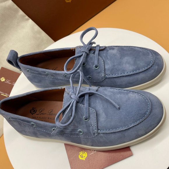 Loro Piana women's summer casual suede flats shoes - Picture 2 of 7